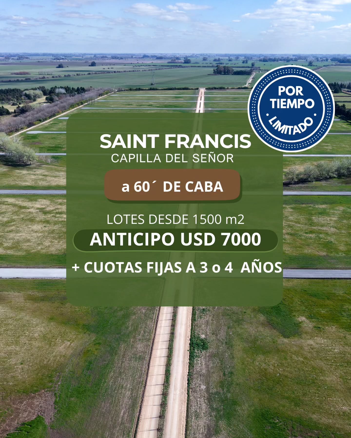 Conterra Facebook ad: ¡BAJAMOS EL ANTICIPO!