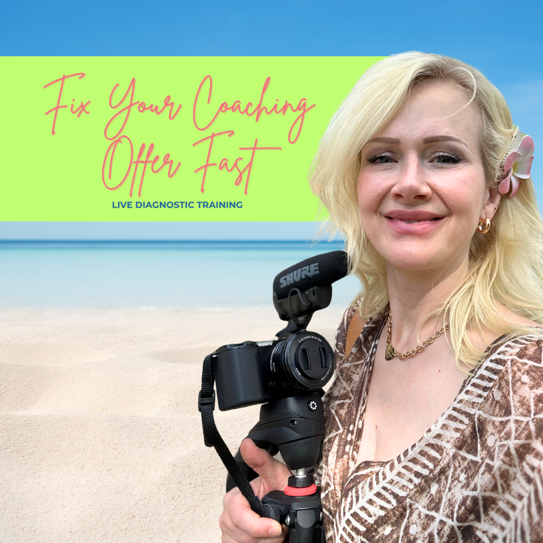 Sarah Mae Ives Facebook ad: Fix Your Coaching Offer Fast-So You Can Stop Guessing…