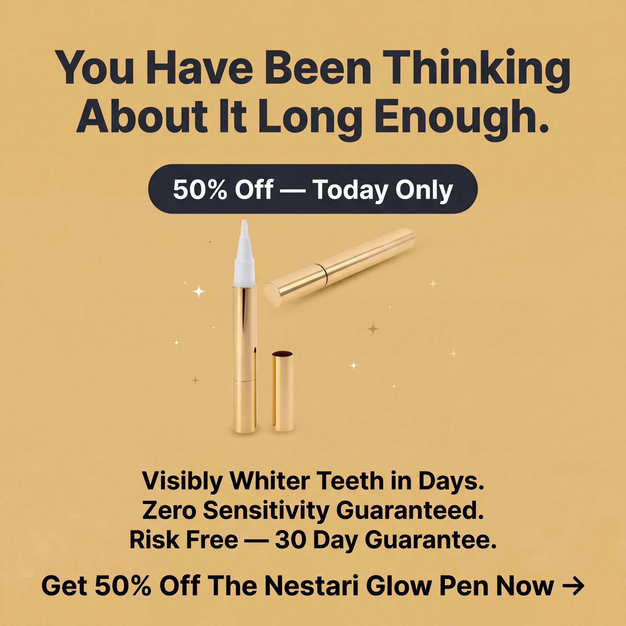 Thenestaristore Facebook ad: Brighten Your Smile in Seconds