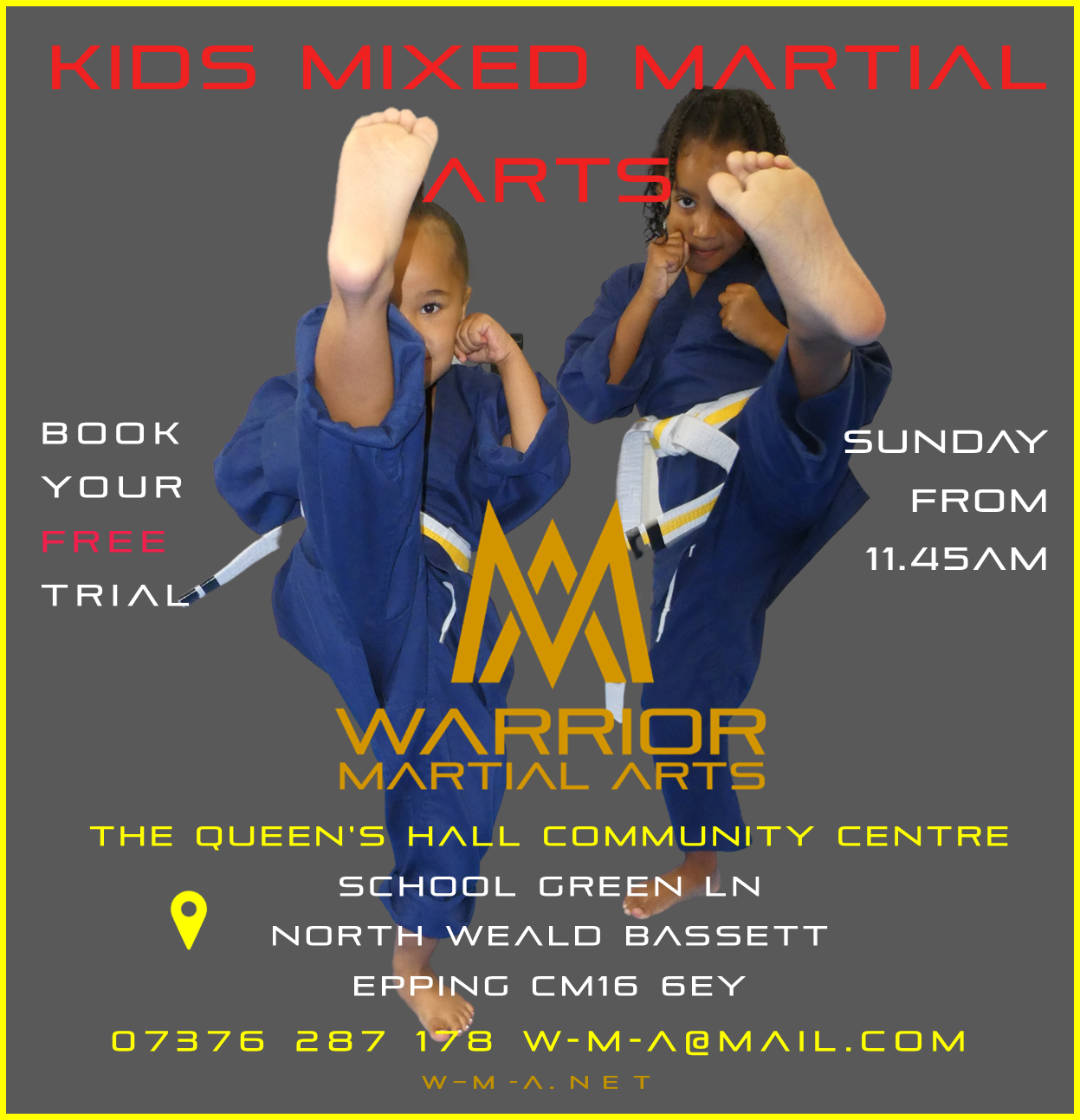 Warrior Martial Arts & Fitness Facebook ad: ππ¨π’π§ πππ«π«π’π¨π« πππ«ππ’ππ₯ ππ«ππ¬ ππ₯ππ¬π¬