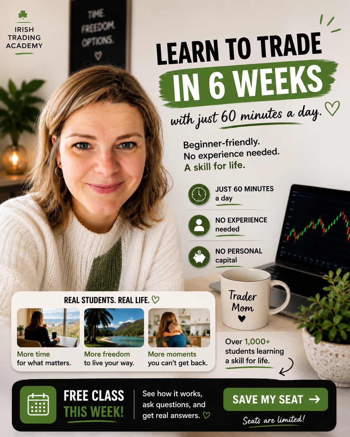 Irish Trading Academy Facebook ad: Trading made simple, finally. {Free class}