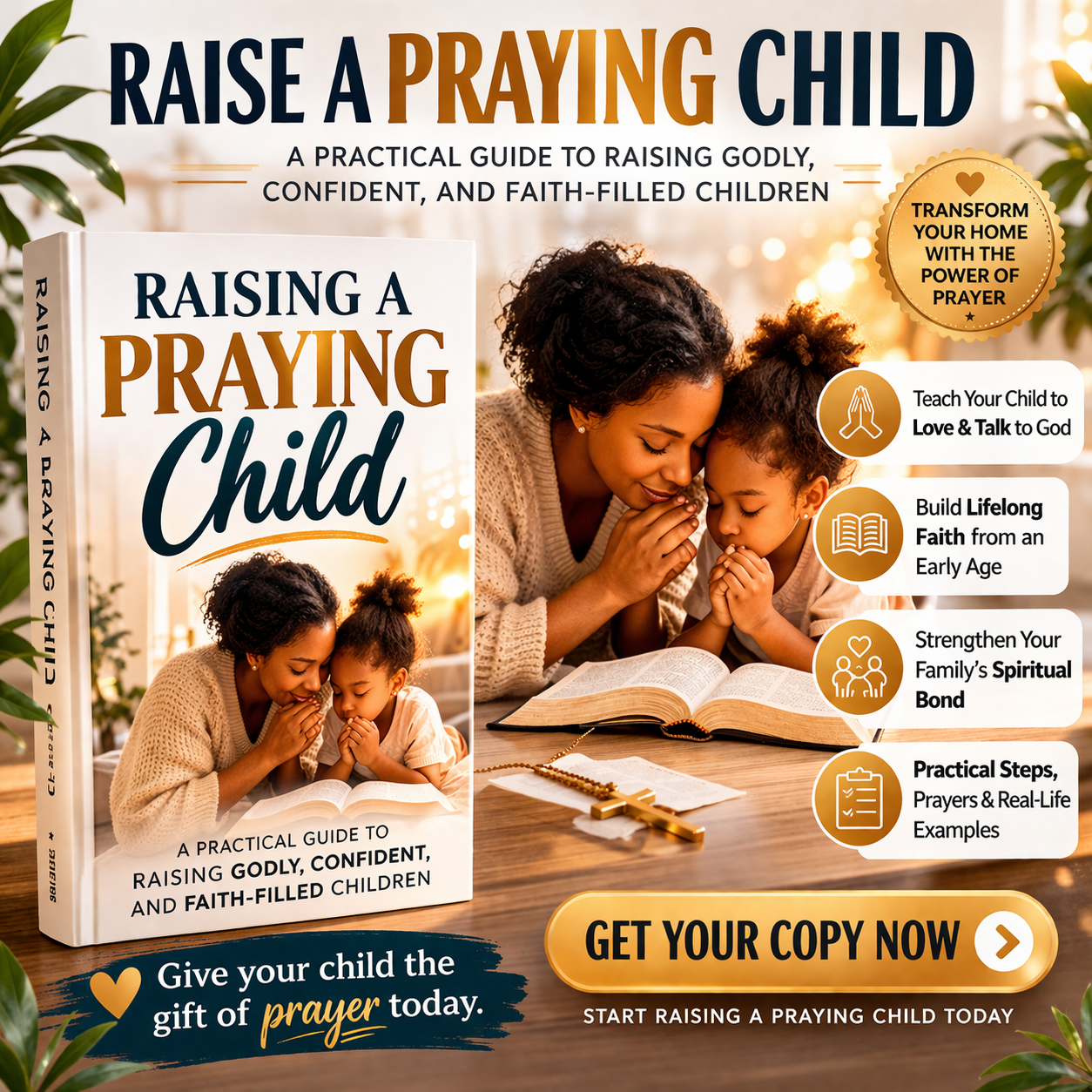 Mount Zion Films Production Facebook ad: Raise a God-Fearing Child with Prayer