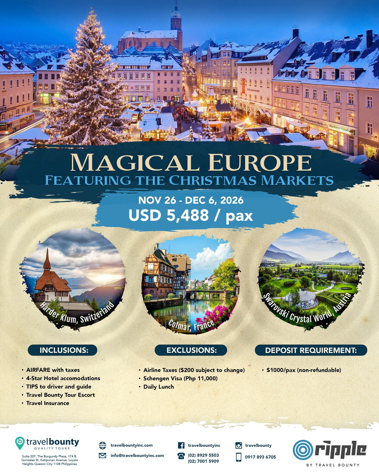 Travel Bounty Inc. Facebook ad: No one does the holidays quite like Europeans.