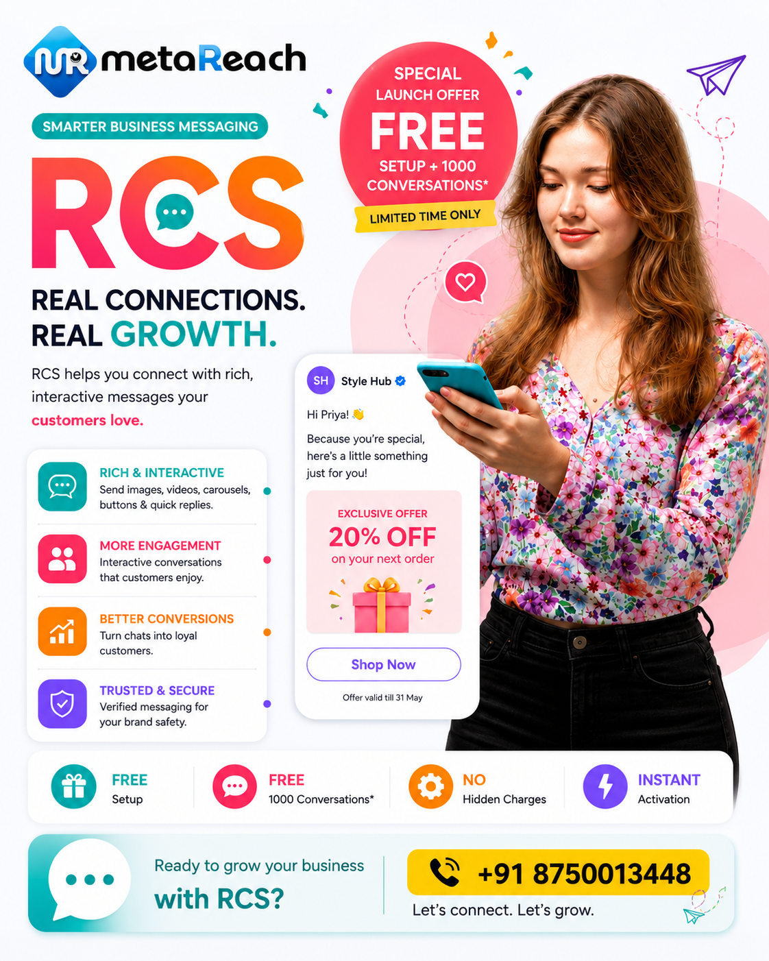 Meta Reach Marketing Facebook ad: Boring SMS se aage badhiye, RCS Messaging try…