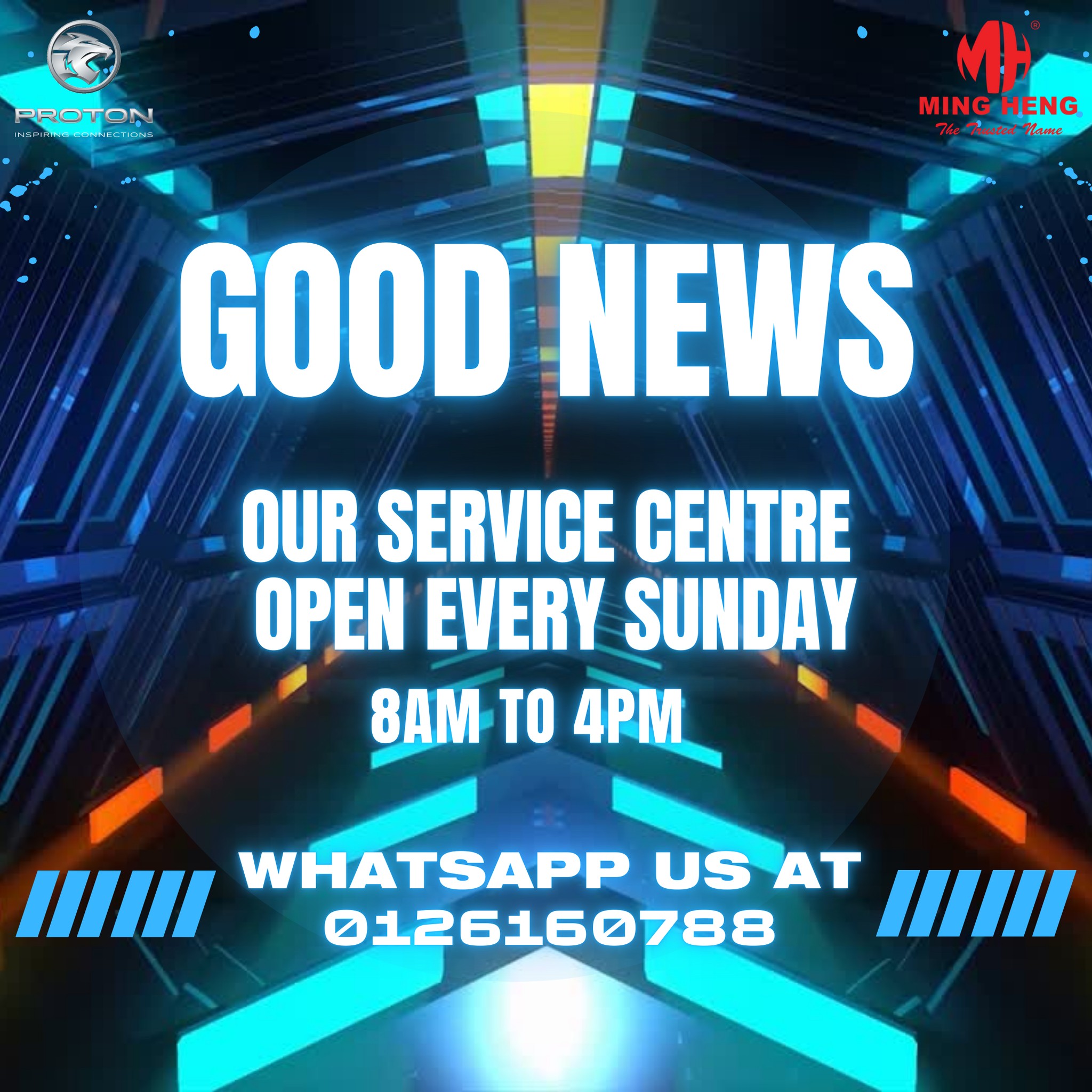 Proton Ming Heng Flagship 4S - Setapak Facebook ad: Proton Ming Heng Service Center Open on Sunday!