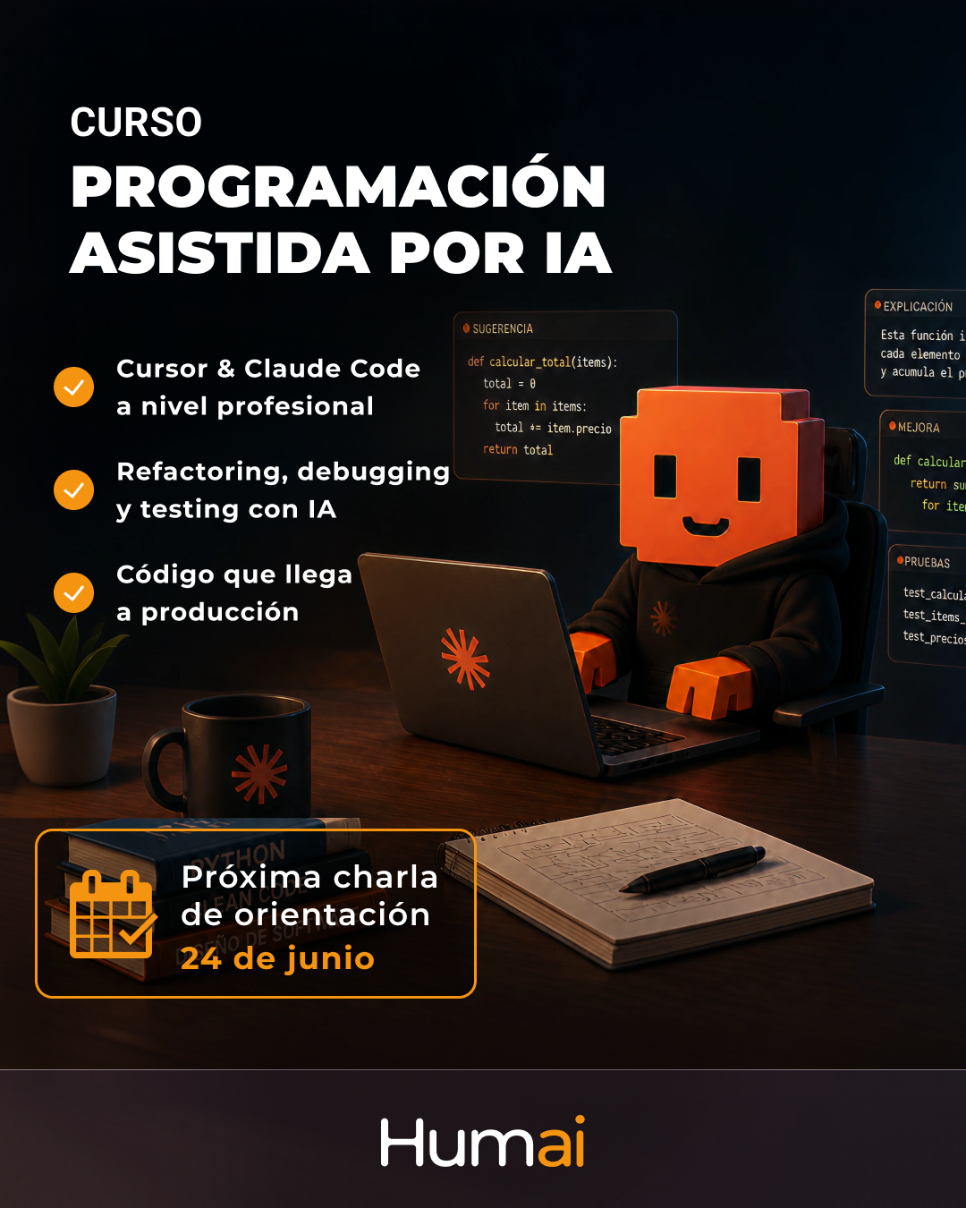 Humai Facebook ad: Cursor + Claude Code a nivel pro