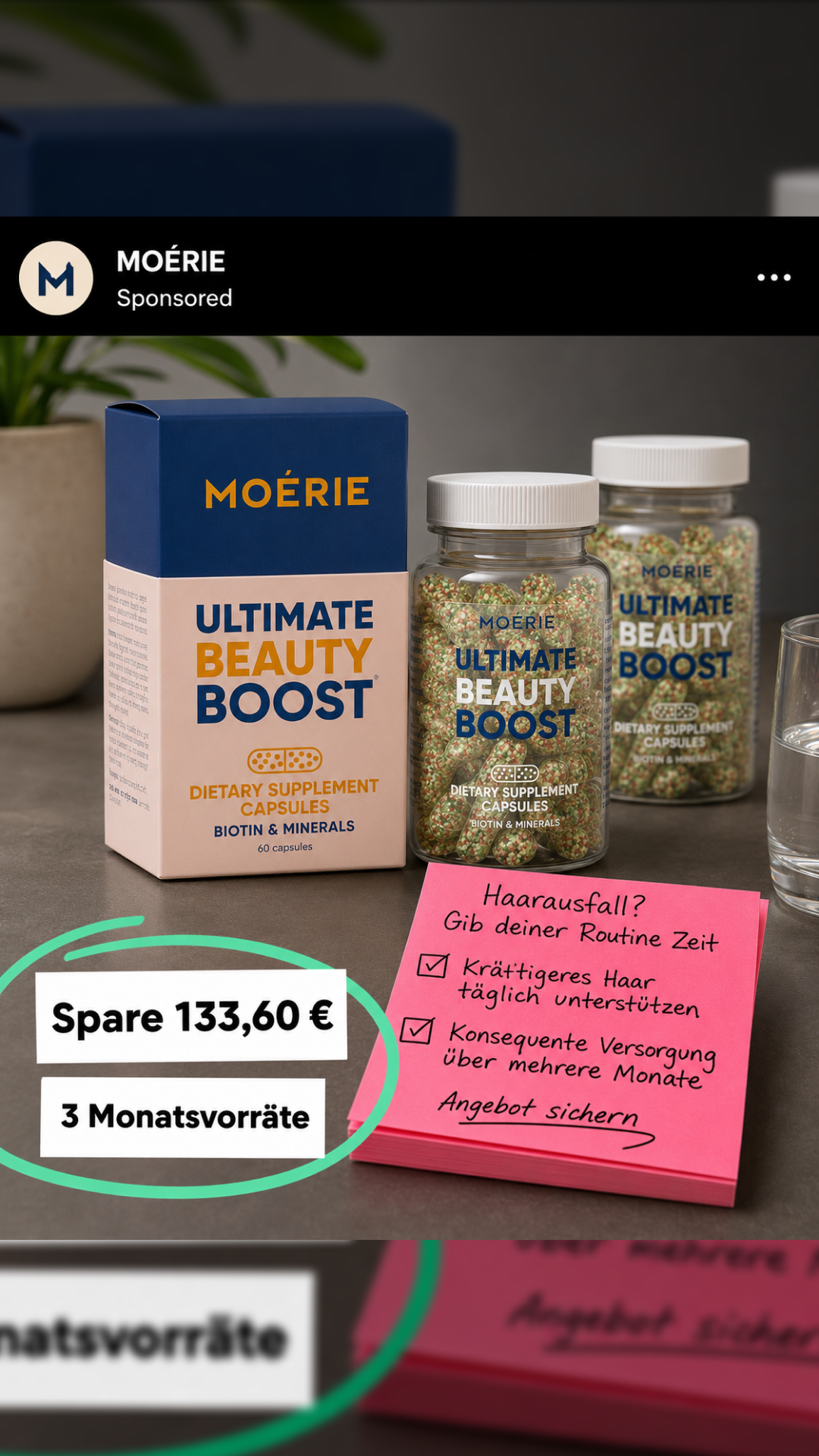 Moérie Beauty Facebook ad