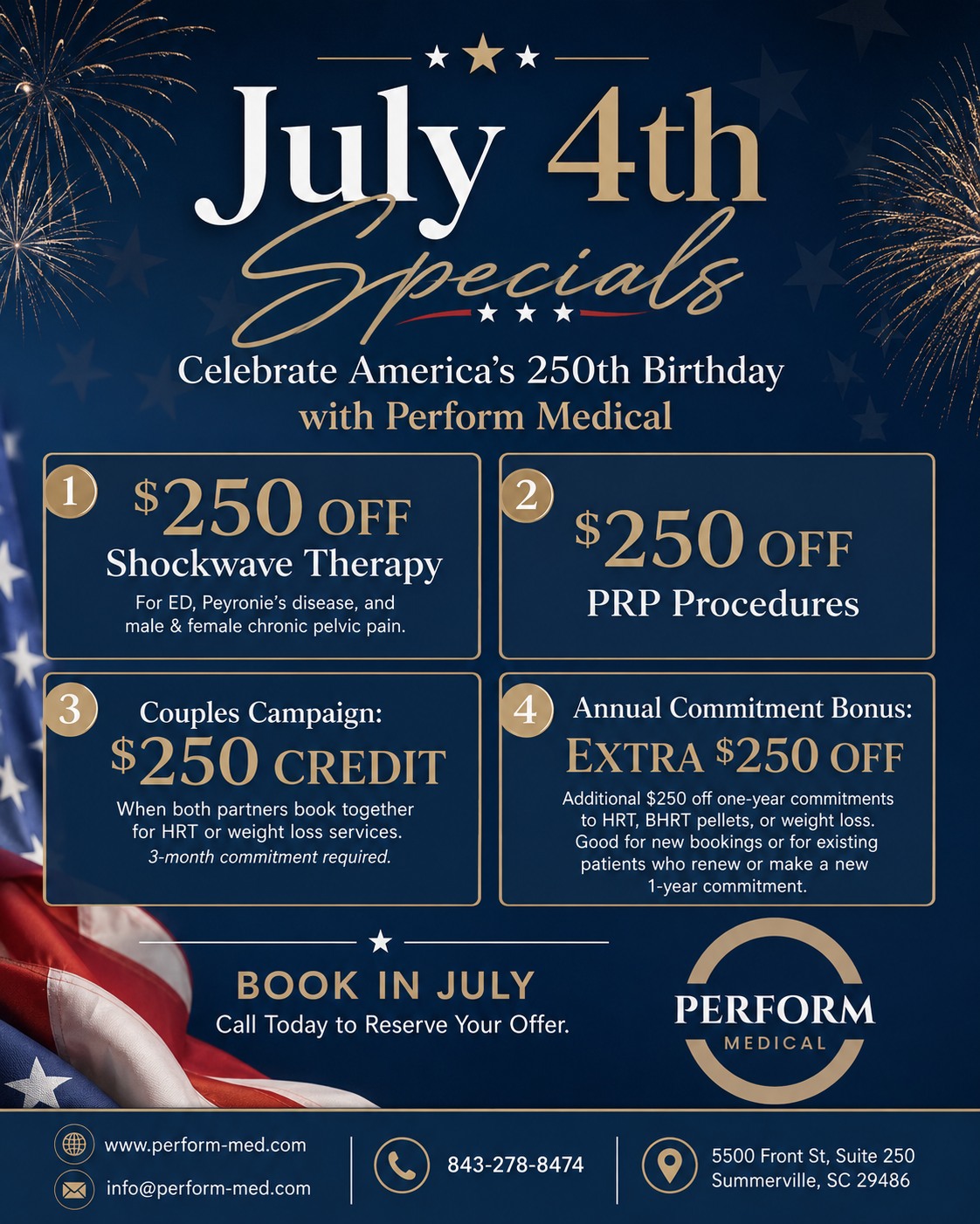 Perform Medical Facebook ad: Happy Independence Day from all of us at…
