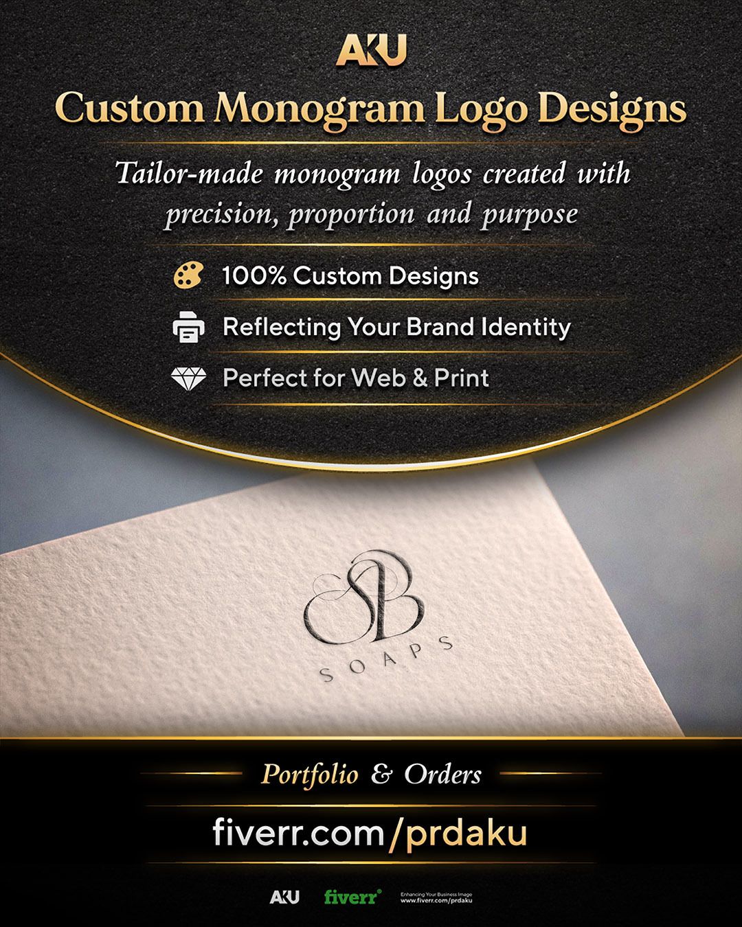 AKU Designs Facebook ad: SB monogram logo design