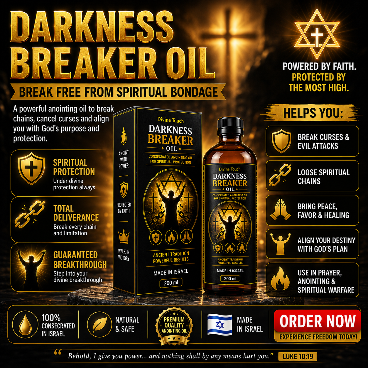 Darkness Breaker Facebook ad: Only 23 Bottles Left From the Last Consecration. Next…