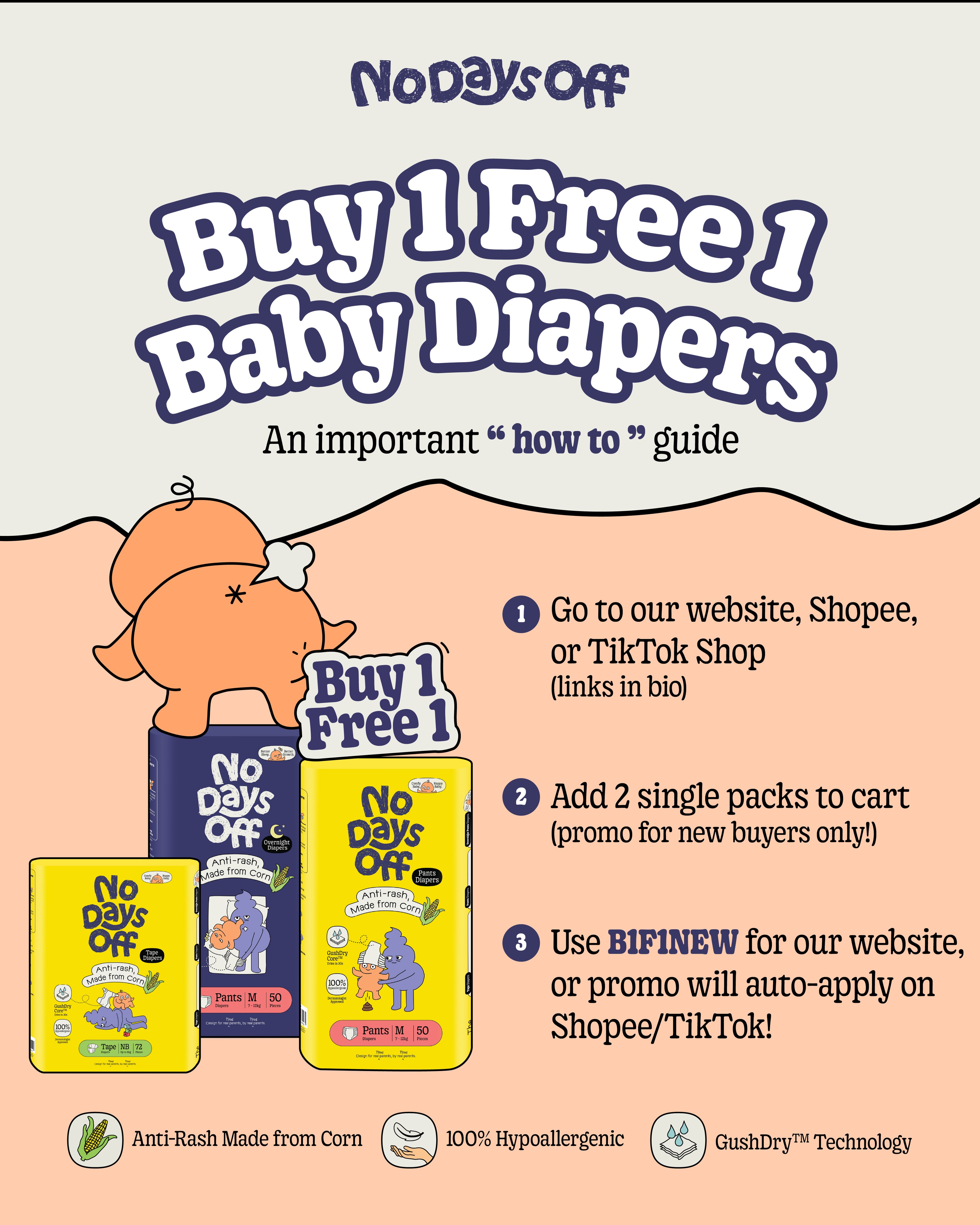 No Days Off Diapers Singapore Facebook ad