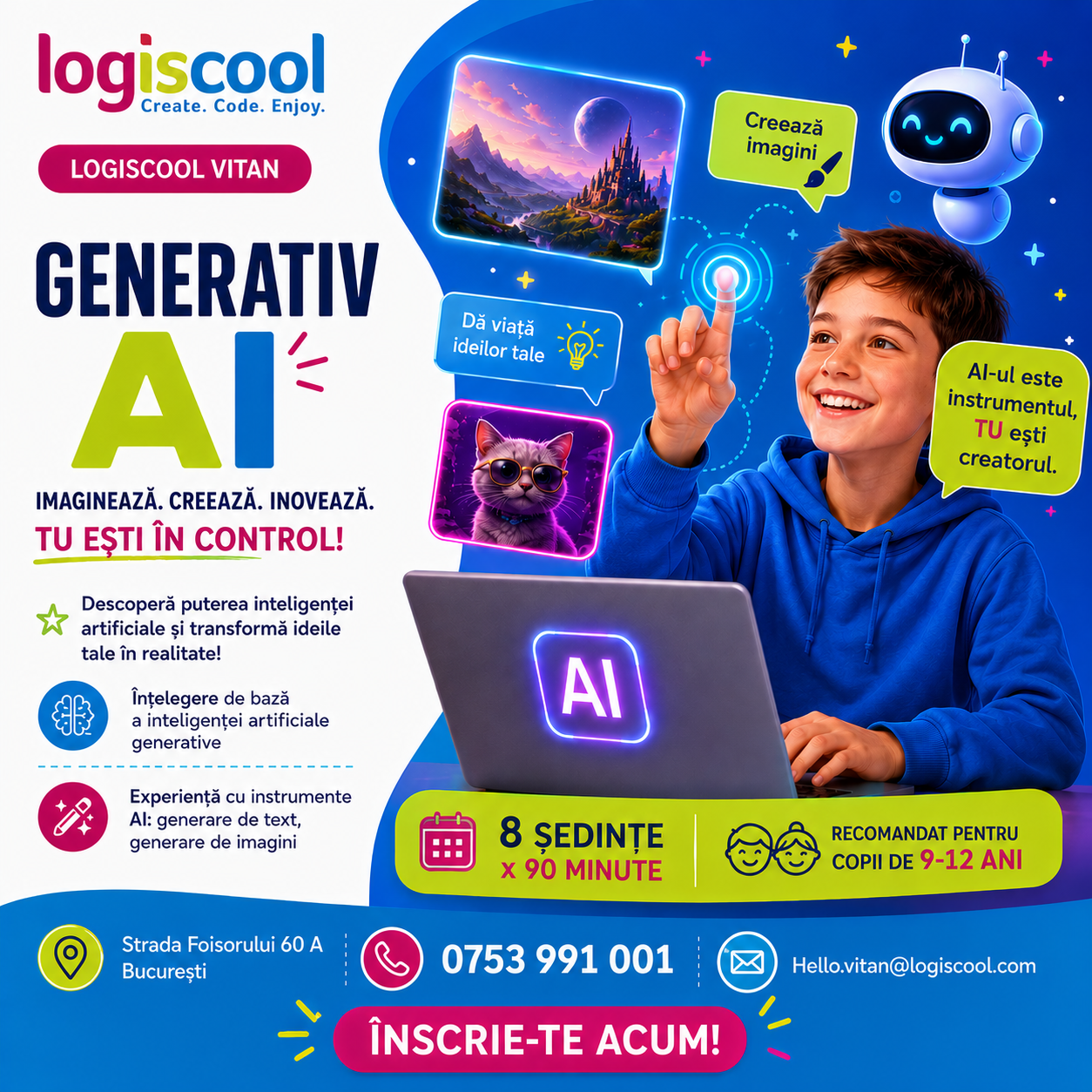 Logiscool Vitan Facebook ad: Copilul tău folosește AI.