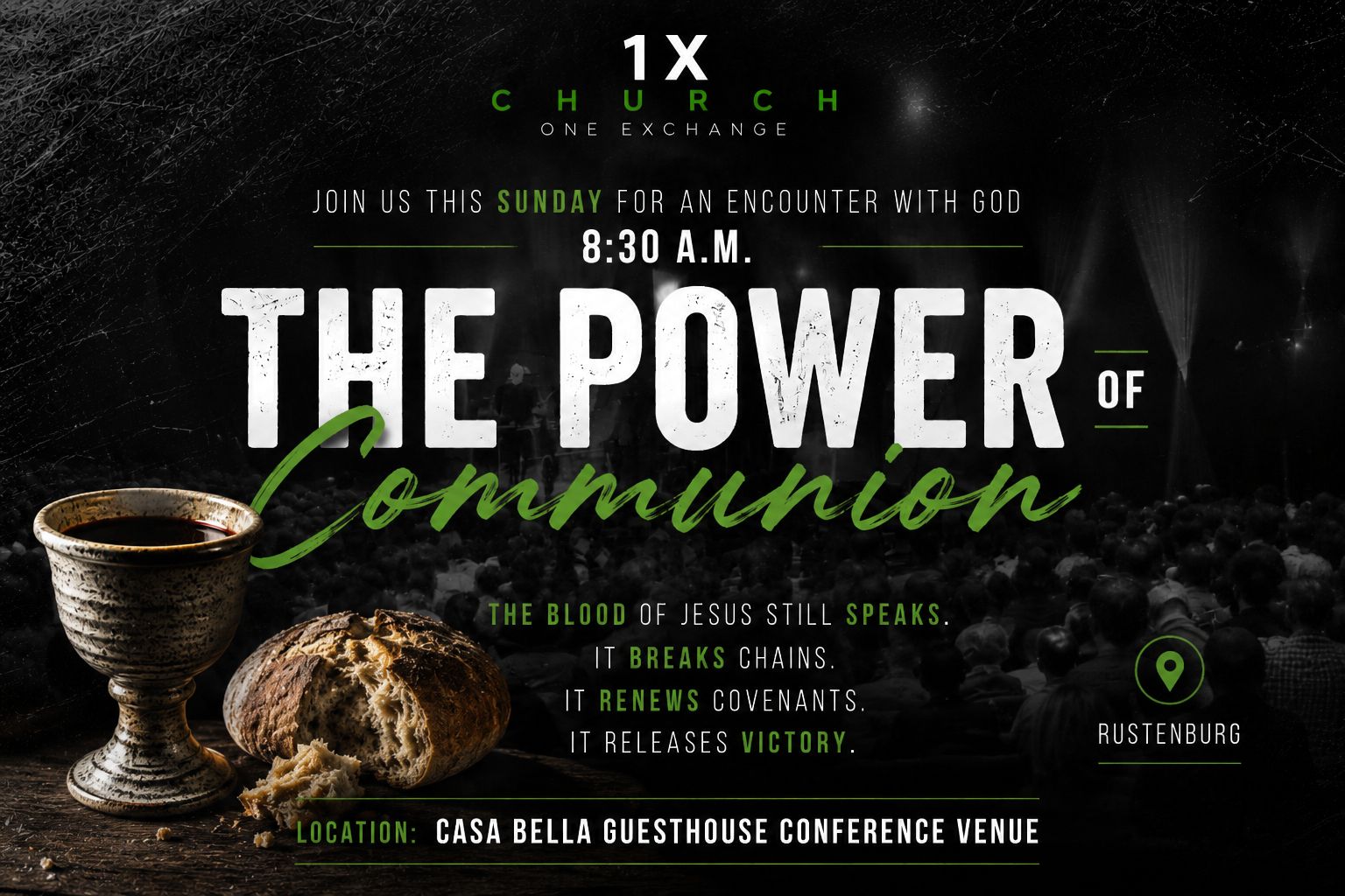 1X Church Facebook ad: THIS SUNDAY - THE POWER OF COMMUNION