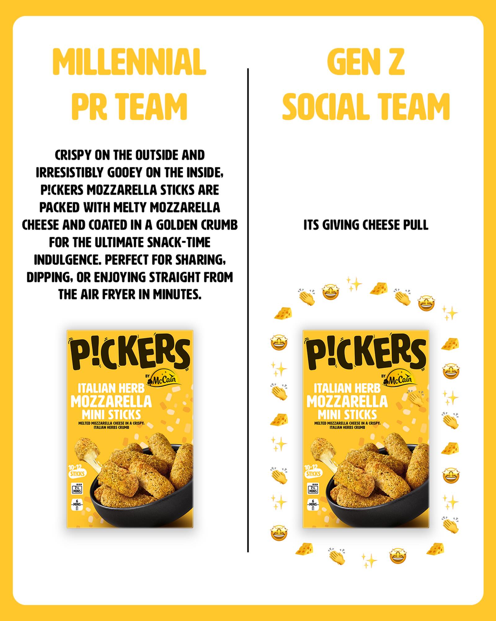 Pickers ANZ Facebook ad: The mozzarella sticks ate and left no crumbs