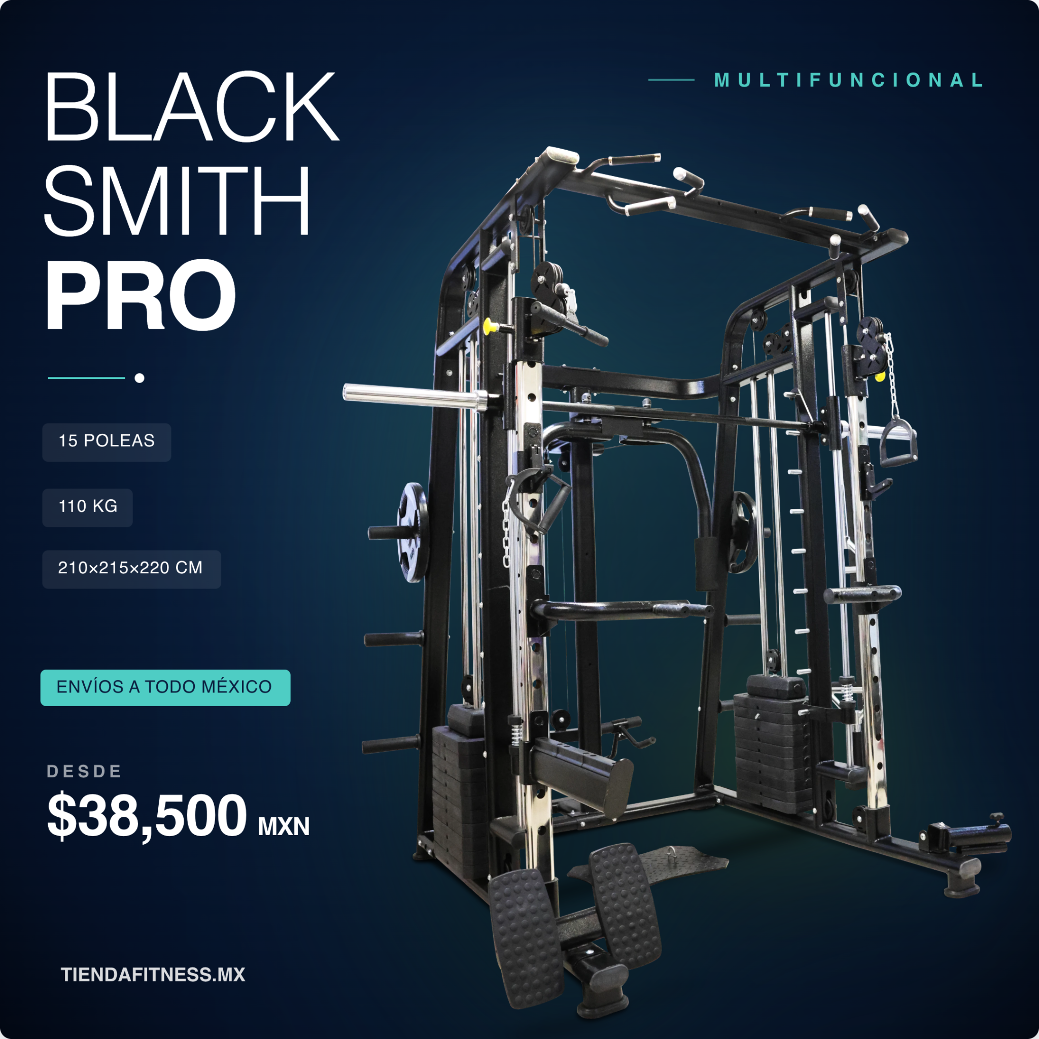 Tienda Fitness Facebook ad: Black Smith Machine