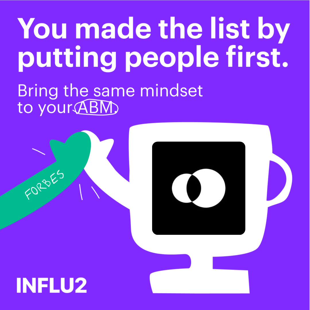 Influ2 x B2B marketing Facebook ad: Make ABM about people, not logos