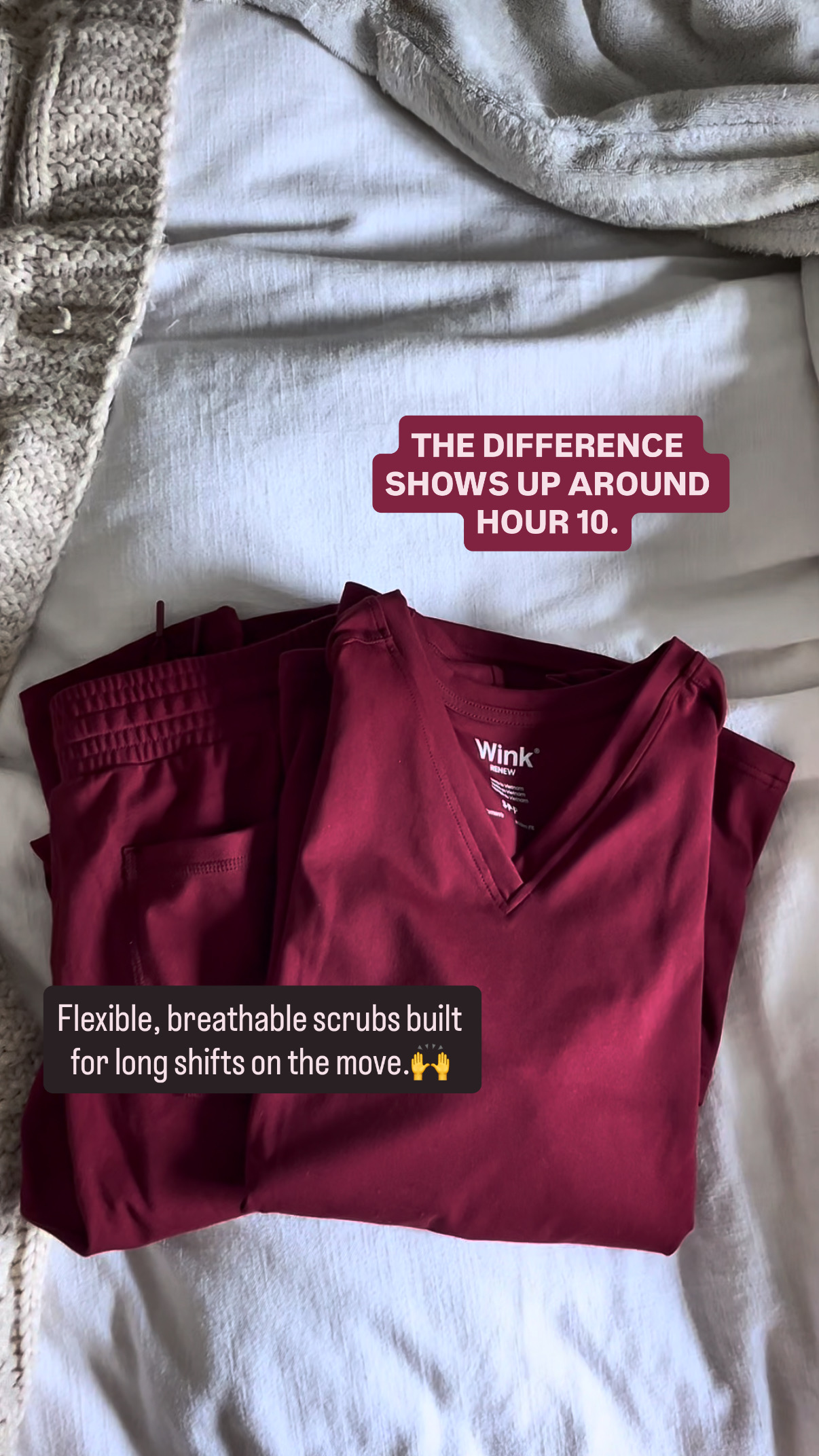 Wink Scrubs Facebook ad: Comfort That Clocks a Full Shift