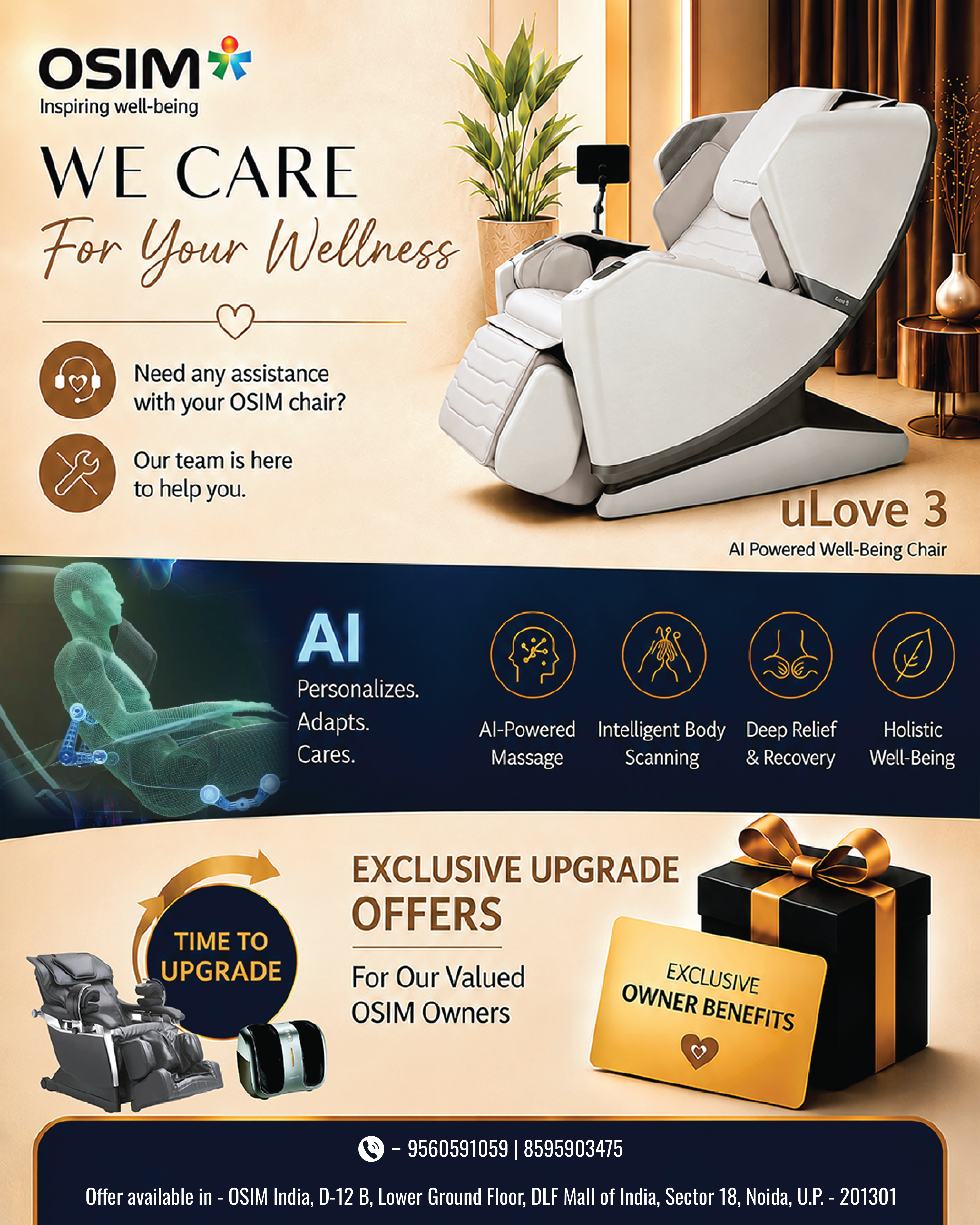 OSIM INDIA Facebook ad: Your wellness journey deserves the latest innovation.