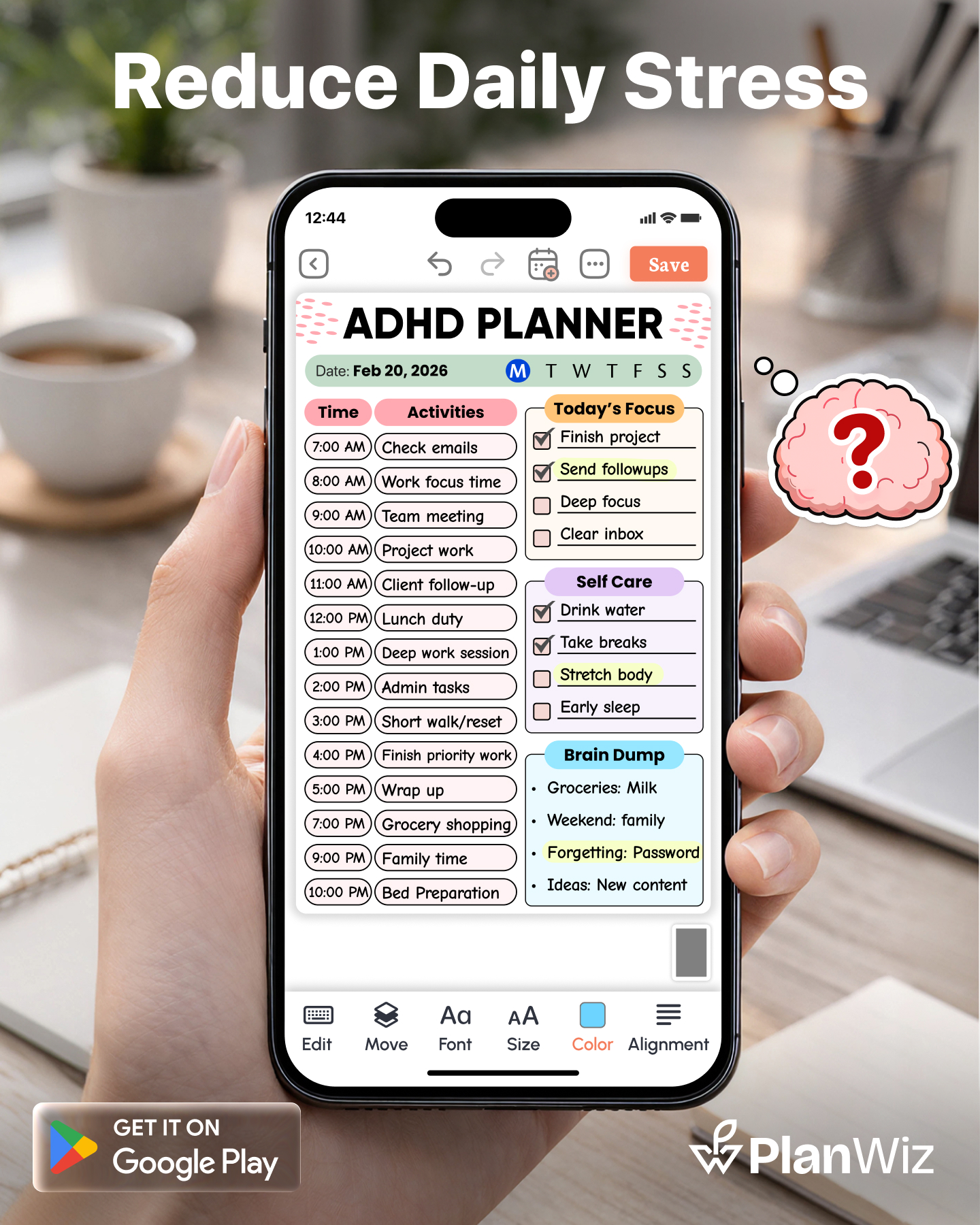 Planwiz Facebook ad: ADHD Planner for Focus