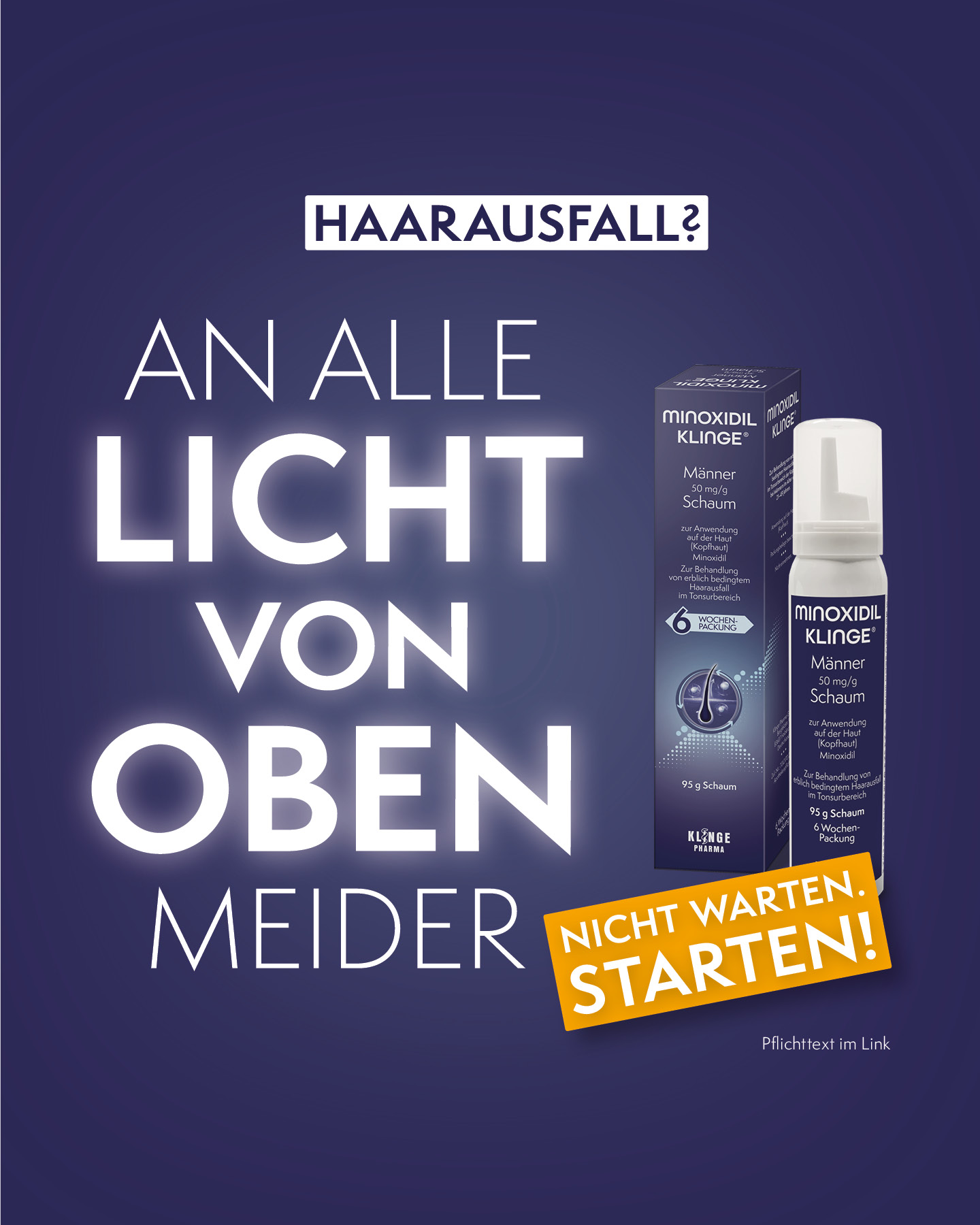 Minoxidil Klinge Facebook ad from May 1, 2026
