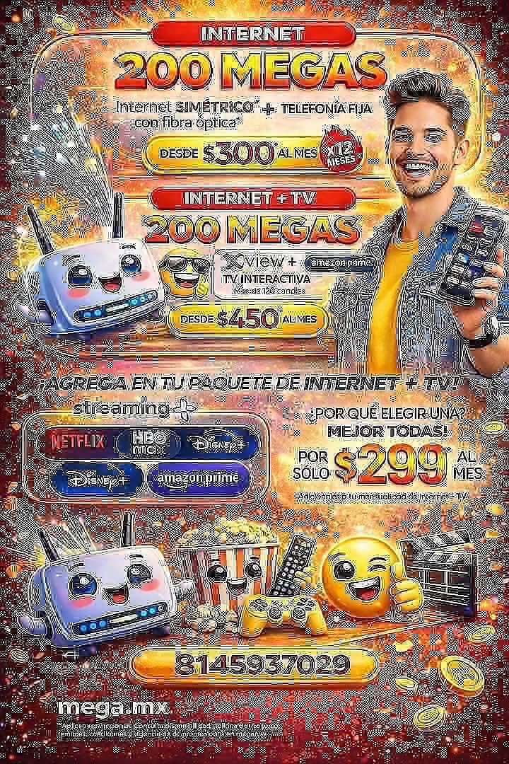 Megacable Facebook ad: INTERNET SIMETRICO DE ALTA VELOCIDAD