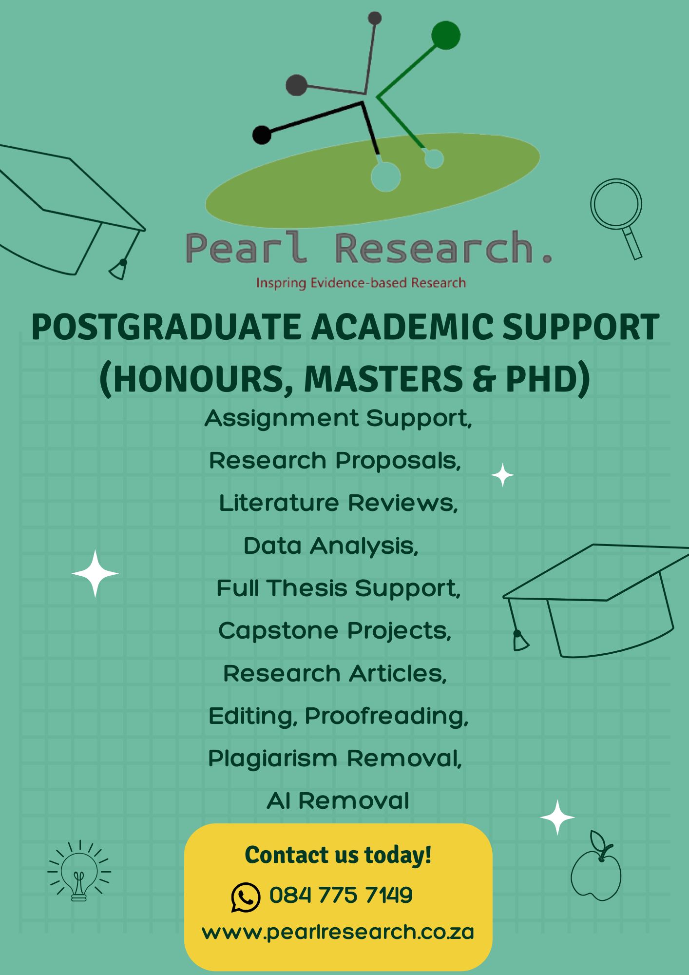 Pearl Research SA Facebook ad: Whether you're a full-time student or a busy…