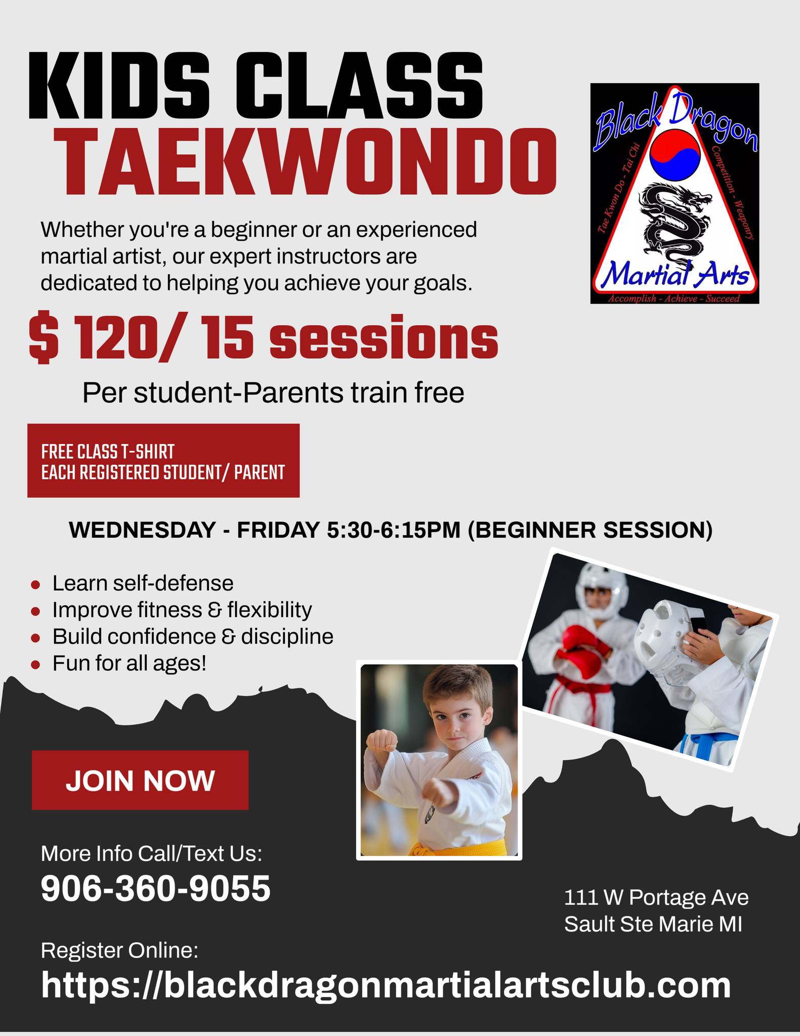 Black Dragon Martial Arts and Wellness Center Facebook ad: Summer registration now open!