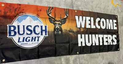 Ultimate Mancave Decor Facebook ad: NEW Busch /Busch Lite Logo Only Hunting - Welcome Hunters…
