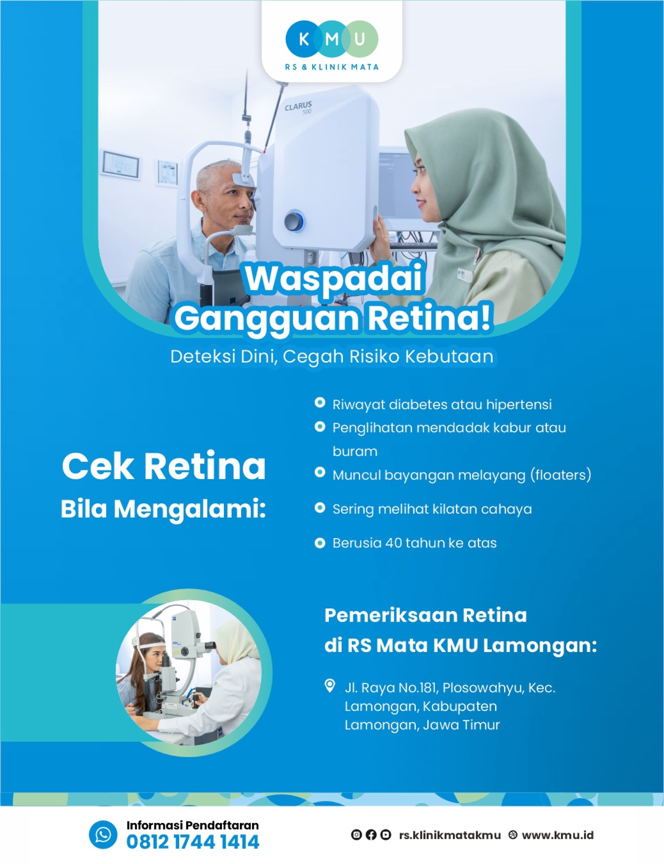 RS & Klinik Mata KMU Facebook ad: WASPADA GANGGUAN RETINA