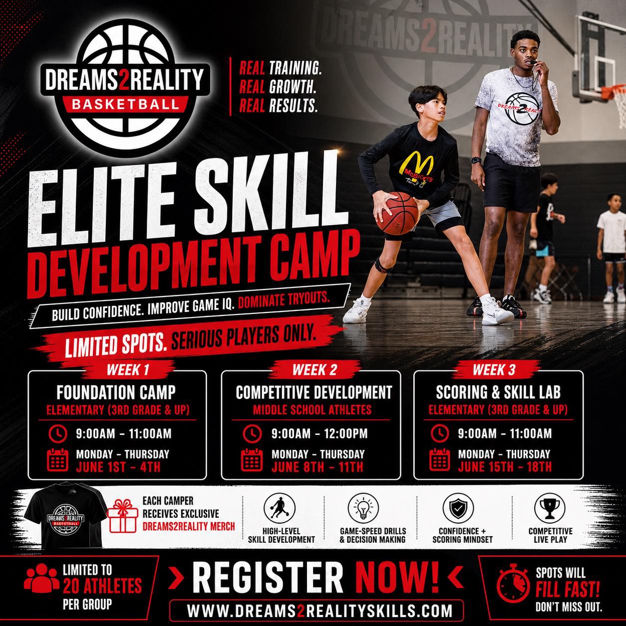 Dreams2Reality Skills Facebook ad: Basketball Training | DREAMS2REALITY BASKETBALL