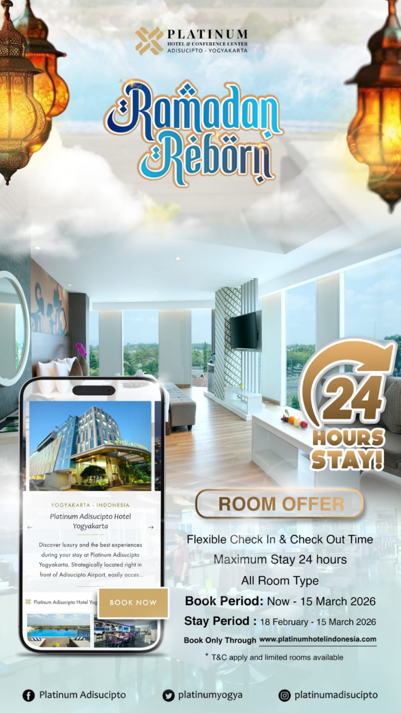 Platinum Adisucipto Hotel Yogykarta Facebook ad: Chat with us