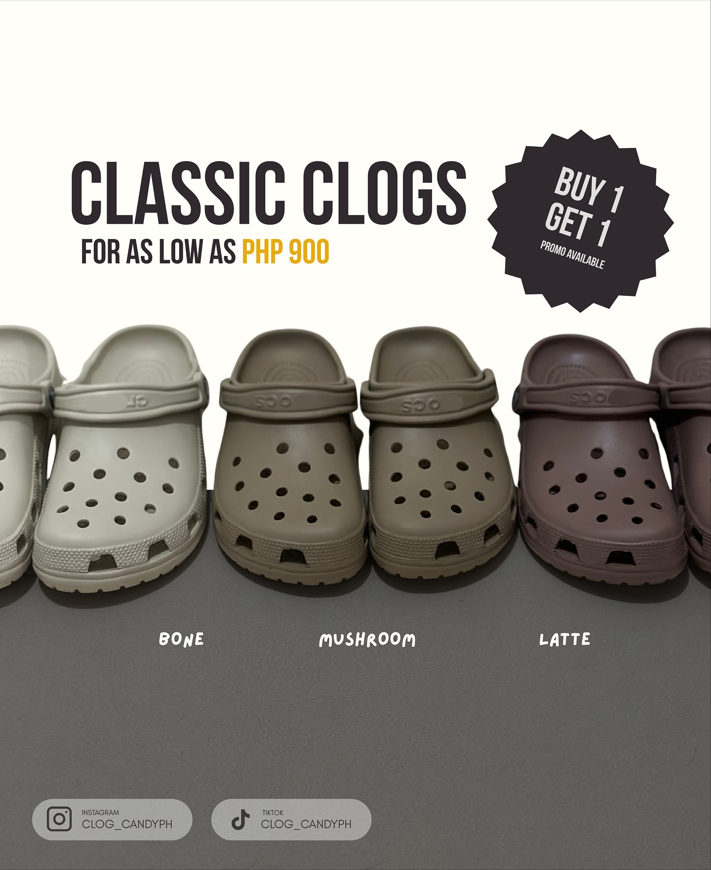 clog_candyph Facebook ad: PROMO ALERT! B1T1 CLASSIC CLOGS