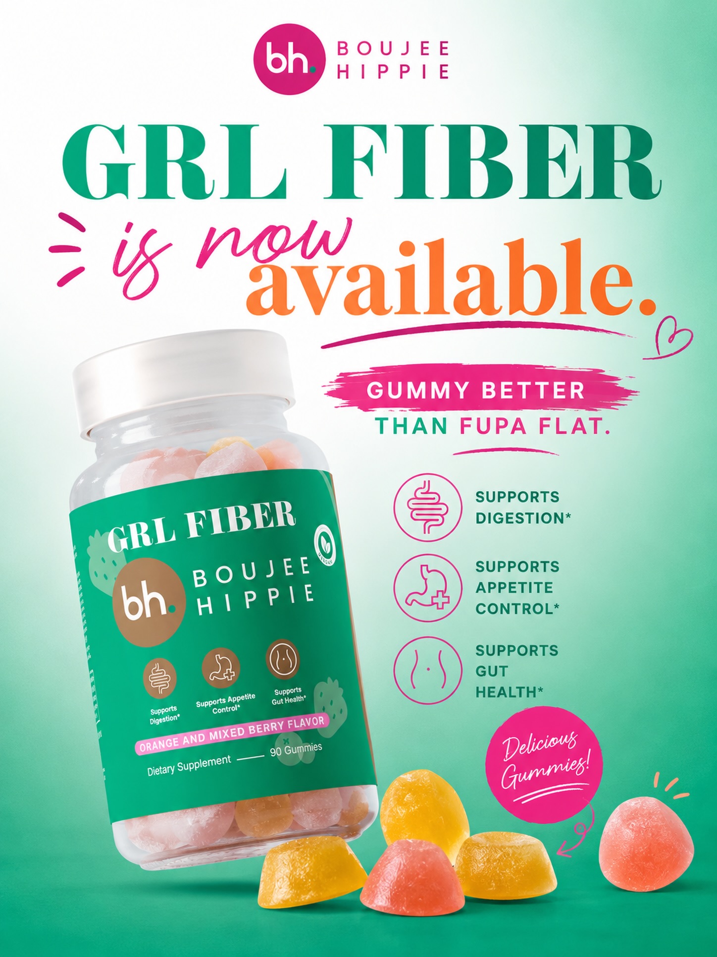 Boujee Hippie Facebook ad: Get GRL Fiber Today!