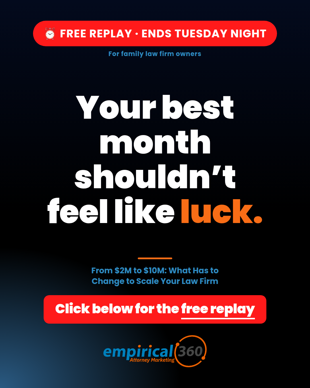 Empirical 360 Facebook ad: Replay Ends Tonight