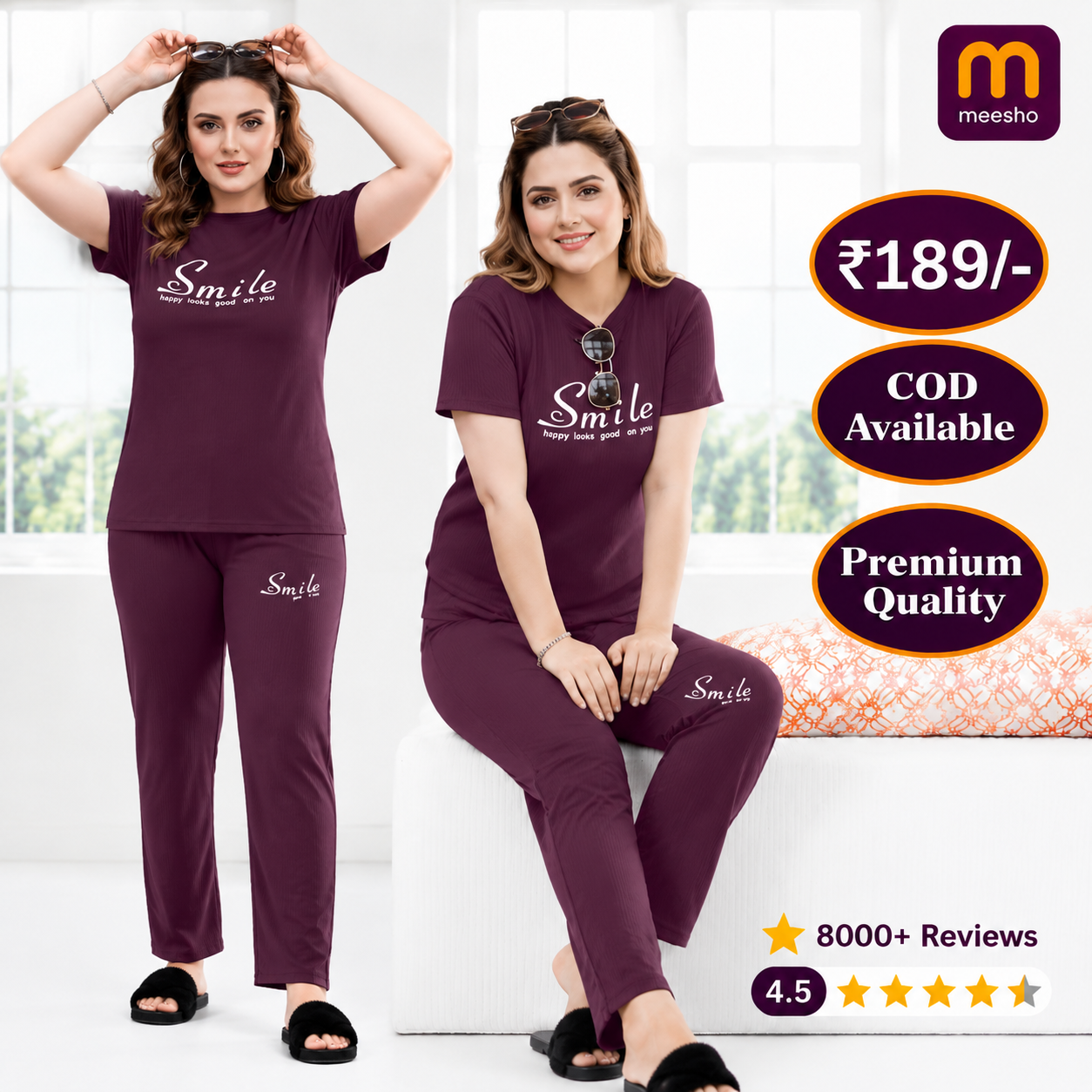 Rare Looking Facebook ad: Women's Premium Cotton Night Suit | Only ₹189