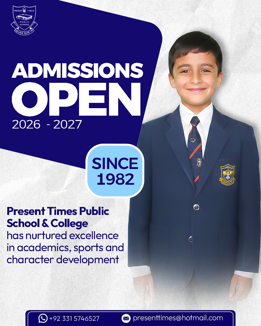 Present Times Public School & College Facebook ad: Apply Today