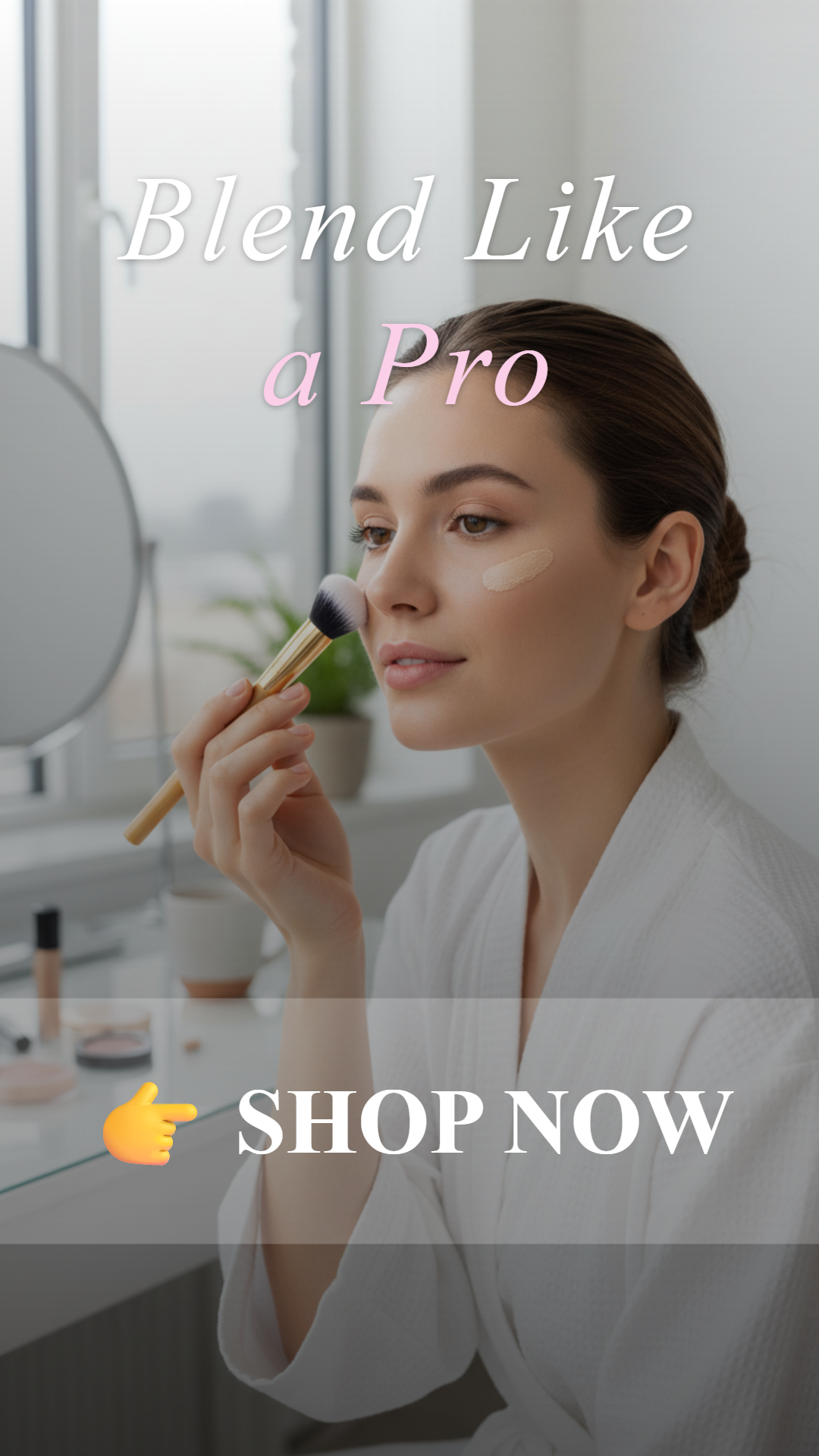 Alina Eremina Facebook ad: Concealer paw brush - angled for seamless application