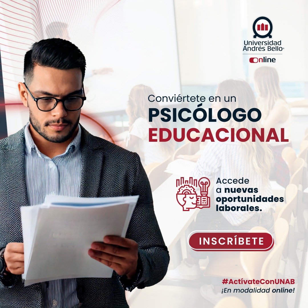 UNAB Modalidad Online Facebook ad: Diplomado online en Psicología Educacional