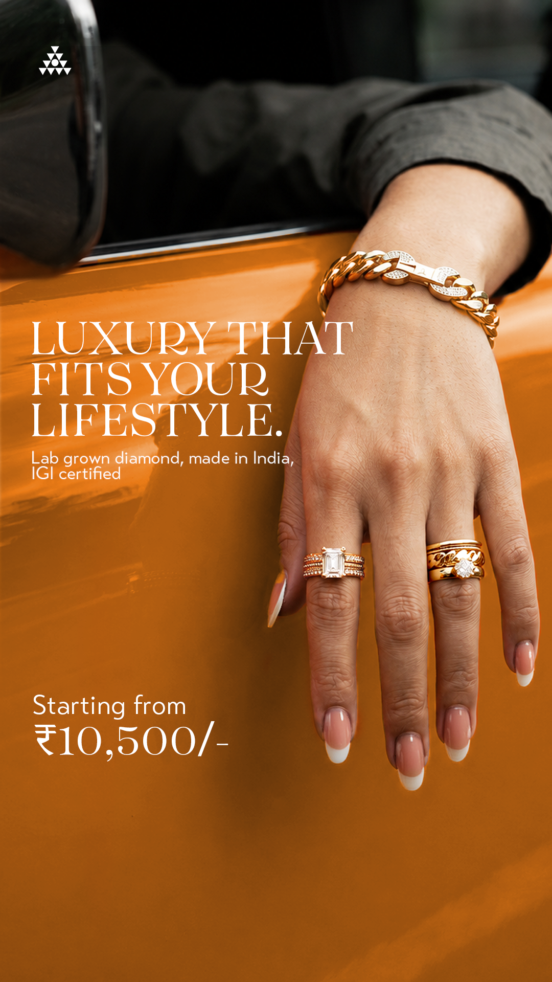 ekatra jewels Facebook ad: The Look of Heavy Gold. Without the Weight.