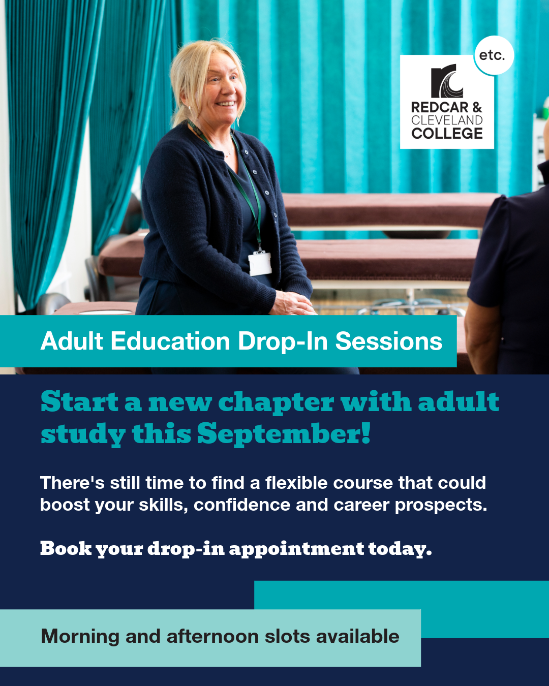Redcar & Cleveland College Facebook ad: Adults, it’s not too late!