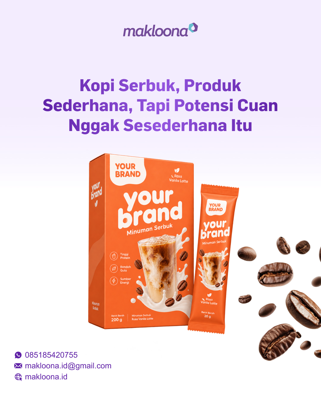 Makloona.id Facebook ad: Kopi adalah salah satu produk yang sudah punya…