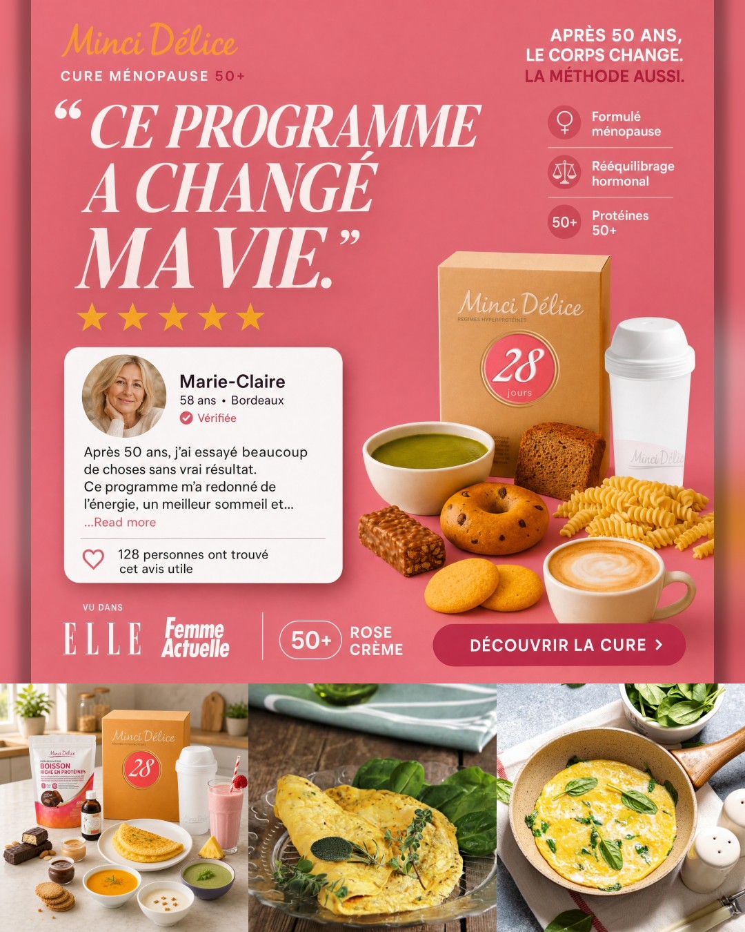 MinciDélice France Facebook ad: Les régimes des 35 ans ne marchent pas à 55.