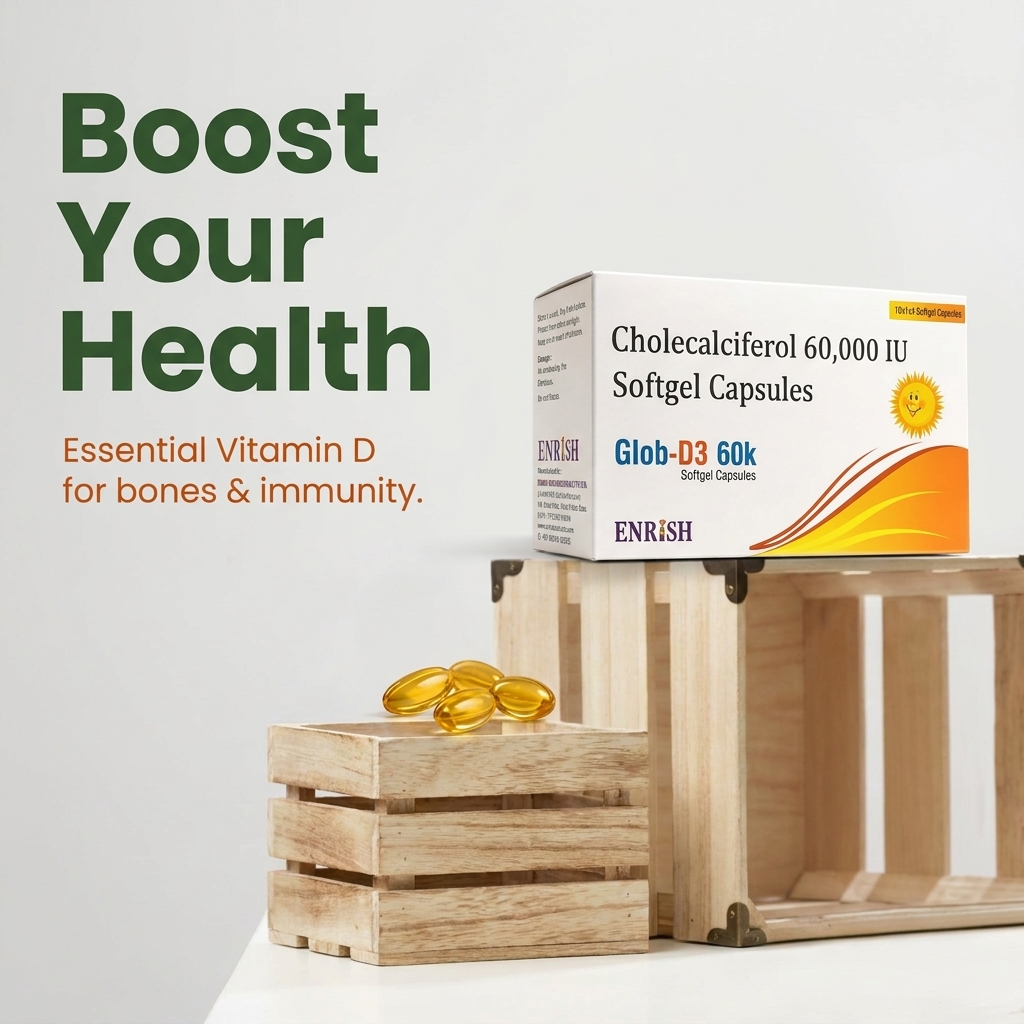 Enrish Natural Facebook ad: Buy Glob-D3 60K Vitamin D3 Capsules!