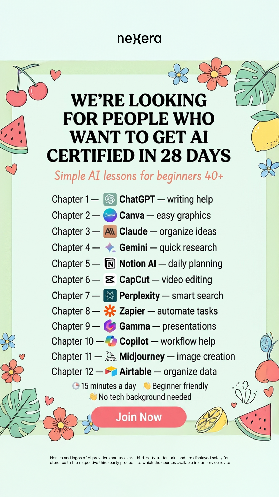 28-Day AI Challenge Facebook ad