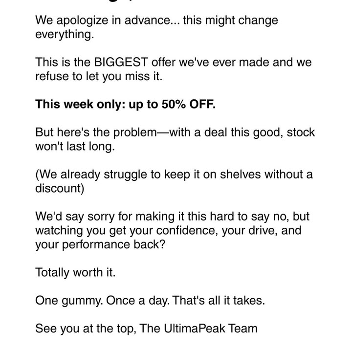 UltimaPeak Facebook ad