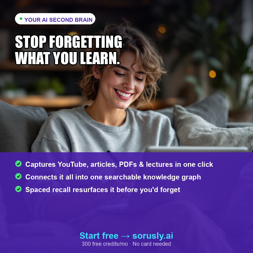 Sorusly.ai Facebook ad: Stop Forgetting What You Learn