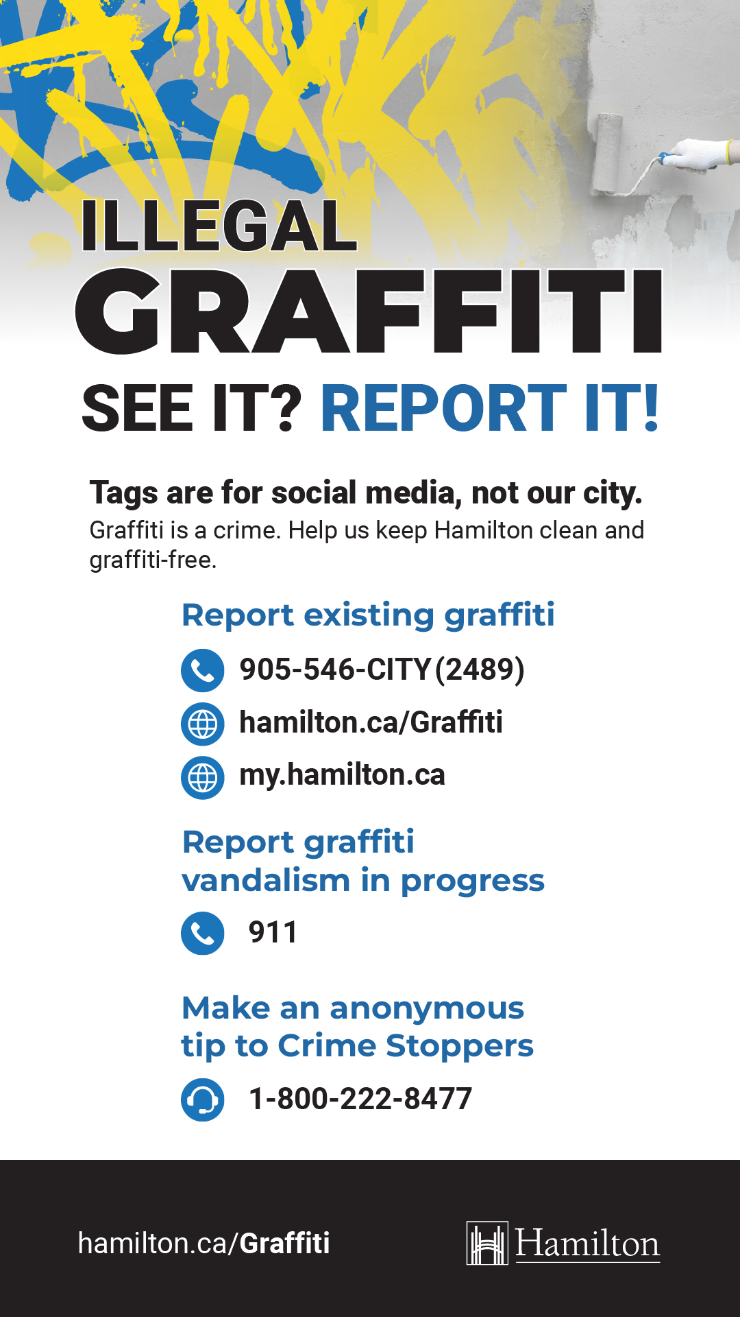 City of Hamilton Facebook ad: See Graffiti? Report It!