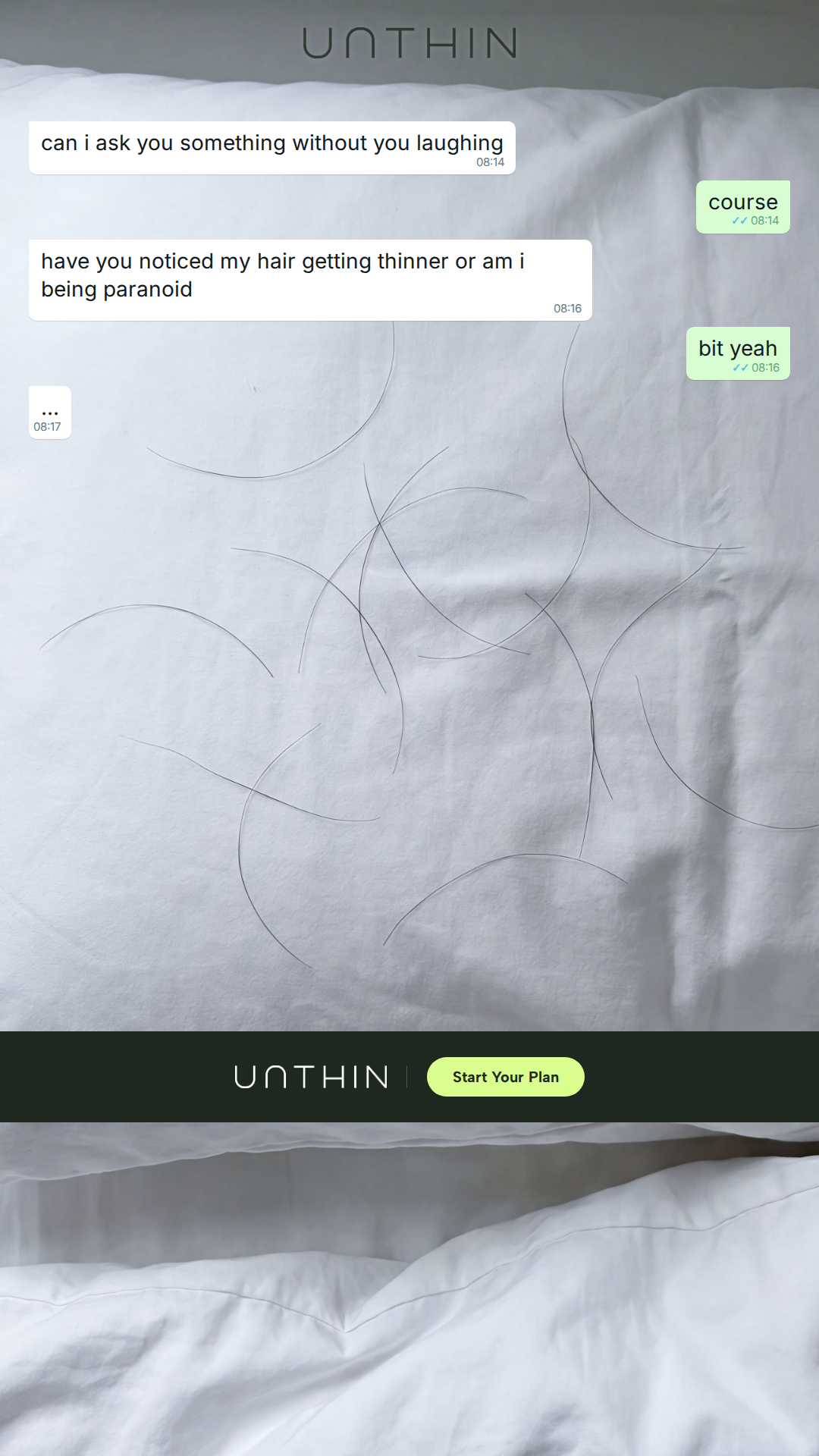 Unthinhair Facebook ad