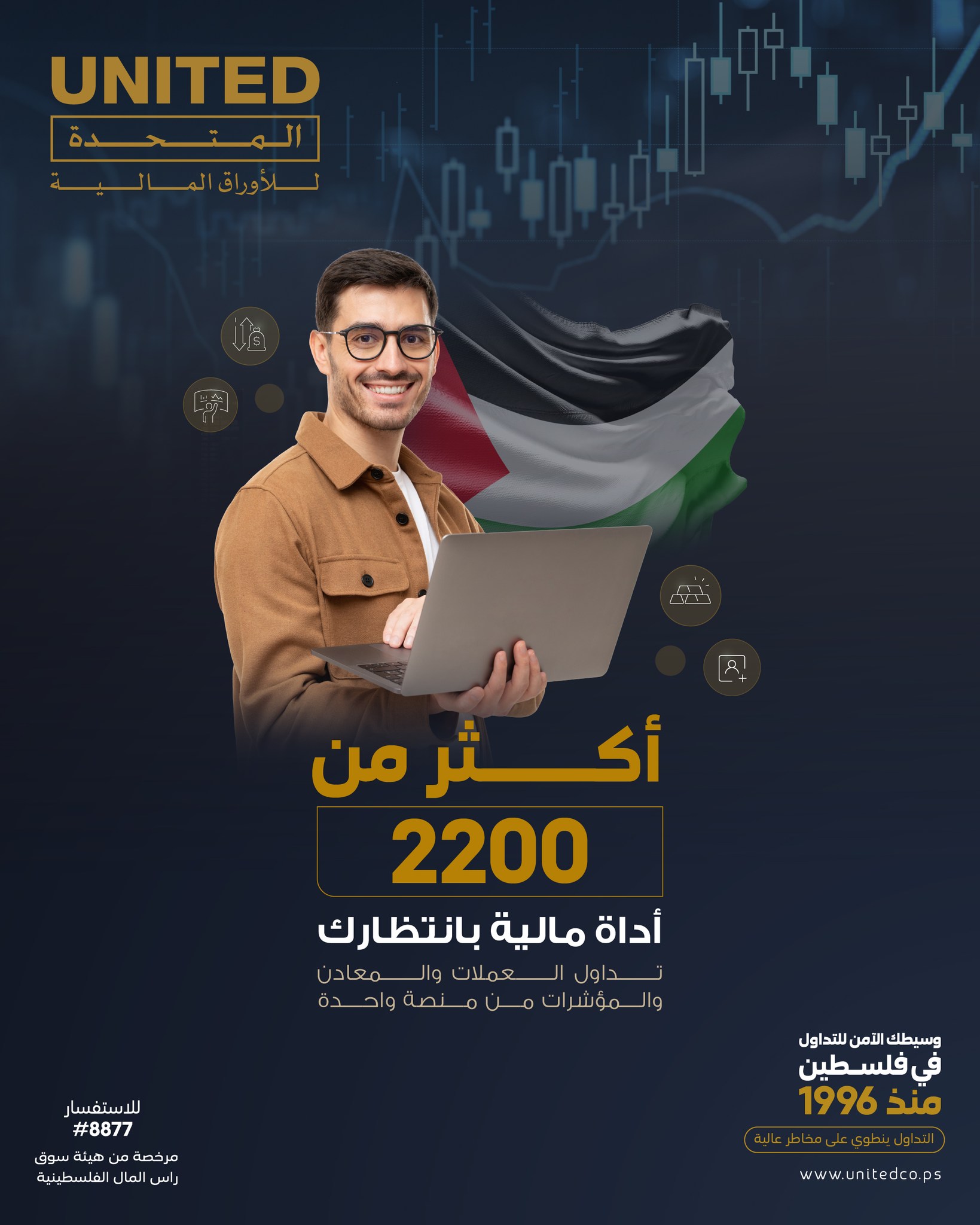 United Securities Facebook ad: املئ بيانات وبنتواصل معك