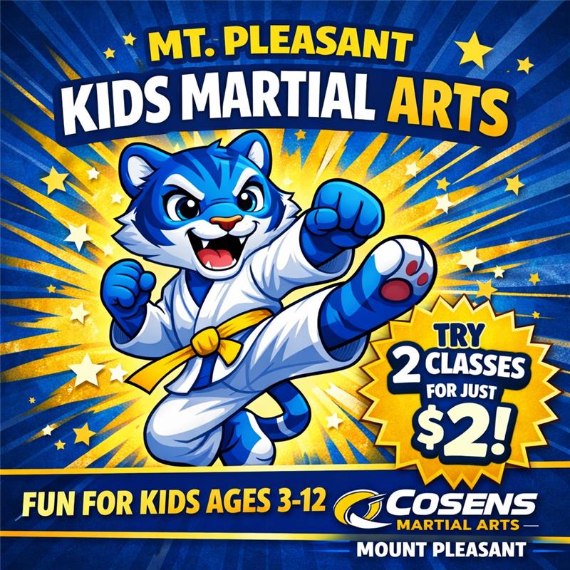 Cosens Martial Arts Mt. Pleasant Facebook ad from Mar 12, 2026